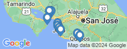 Map of fishing charters in Tarcoles