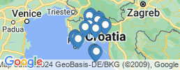 Map of fishing charters in Pinezići